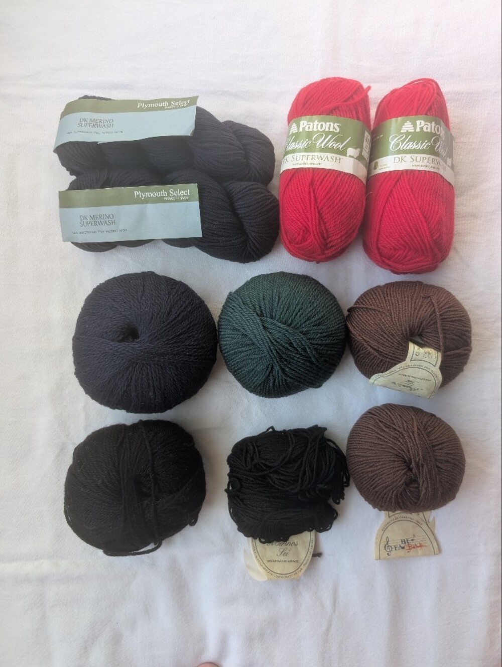 Lot Of Wool And Wool Blend Yarns Mix Of Colors - 10 Skeins